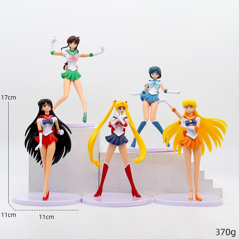 

Anime Sailor Moon Action Figure Model Gifts Collectible Figurines for Kids 17cm 5 Pieces In A Set 17CM