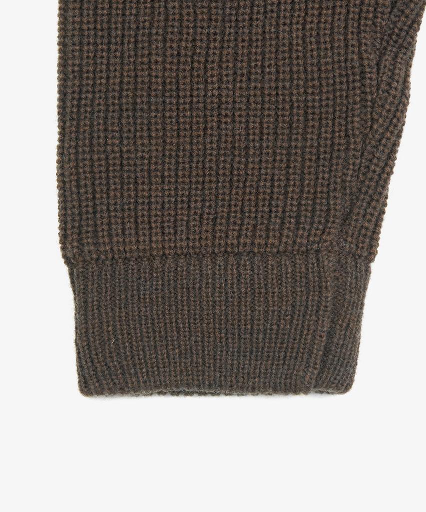 Toffee Oversized Round Neck Knit Cardigan (Brown)