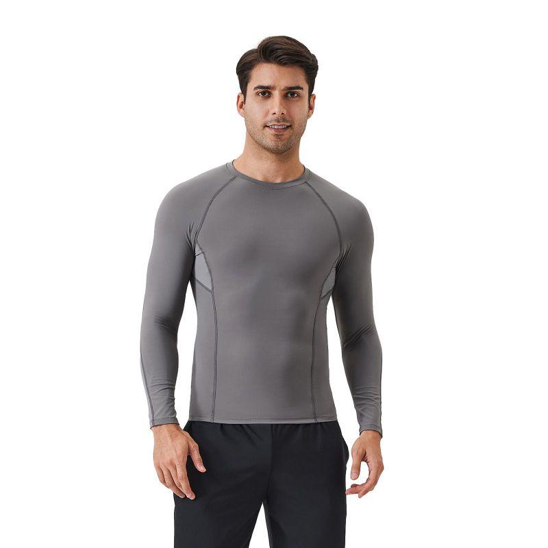 

Мужская спортивная фитнес-топ для тренировок на открытом воздухе, плотная компрессионная быстросохнущая толстовка XXL