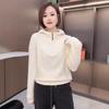 Trendy Women's Half-Zip Cropped Hoodie - Spring 2025 Collection