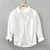 Camicia da Uomo a Manica Lunga Regular Colore Uniforme Camicia per Giovani Lavoro Autunno Abbigliamento da Uomo Camicie Casual Larghe