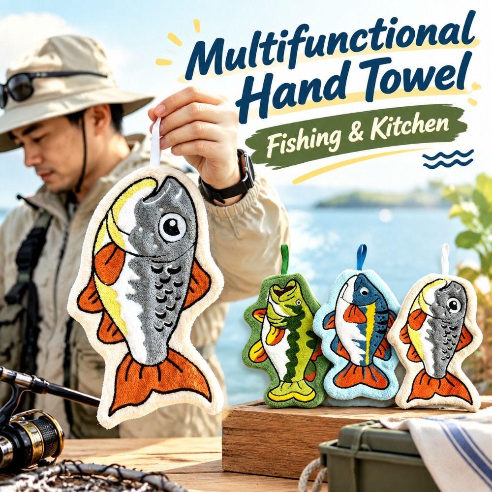 Quick Dry Fishing Hand Towel Absorbent Kitchen Hand Towel Lure Fishing Wipe Cloth Multifunctional