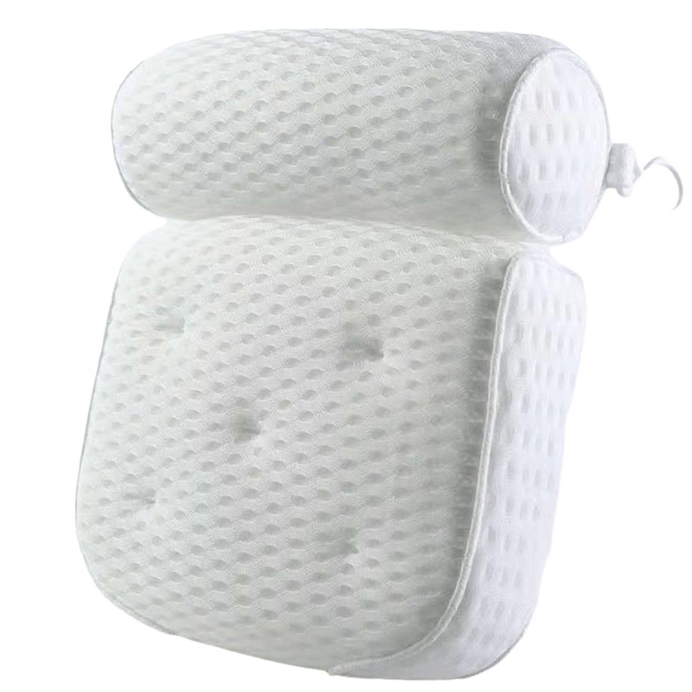 Air Mesh Bathtub Accessory Quick Drying Bath Pillow Ergonomic Spa Bathtub Pillow  Spa Relaxation белый
