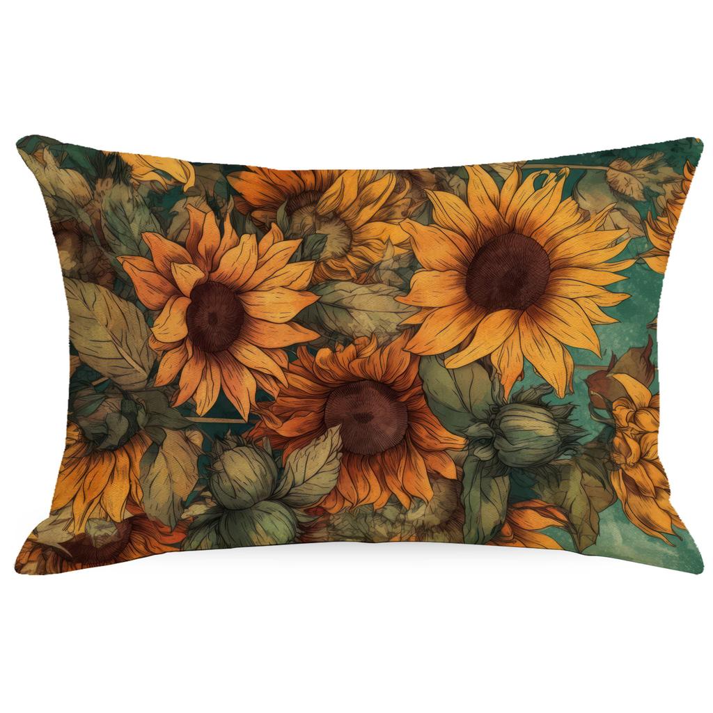 Flowers And Plants Sunflower Linen Pillow New Sofa Pillow Home Printed Pillow Case Premium Durable Quality Useful