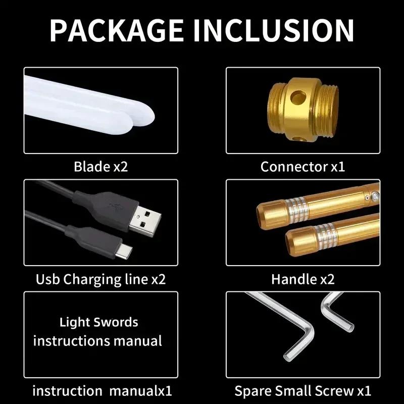 Upgraded Version Gravity Sensing Lightsaber 2 In 7-color Metal Laser Sword Rechargeable Toy Party Glow Swords Txqsaber