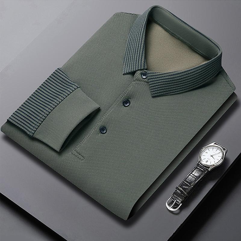 Herren Langarm T-Shirt Lässig Weich Atmungsaktiv Poloshirts Strickpullover