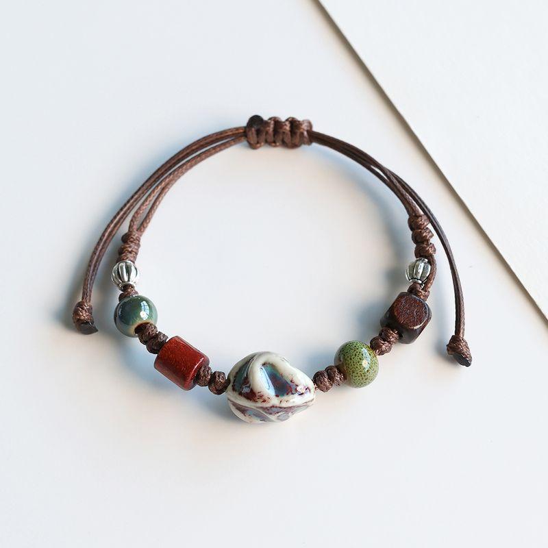 

Ретро Керамический Женский Цзиндечжэнь Парный Студенческий Браслет Strange Stone Wood Green