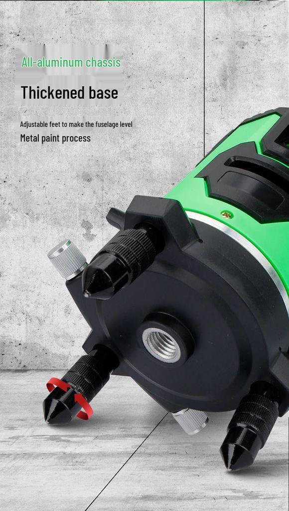 High-Precision Outdoor Laser Level with Infrared, Green, and Blue High-Brightness Beams - 2, 3, and 5-Line Automatic Leveling