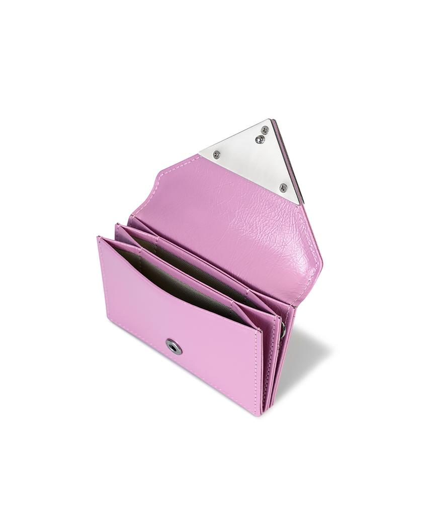 Fennec Crinkle Triangle Accordion Pocket - Lilac Pink