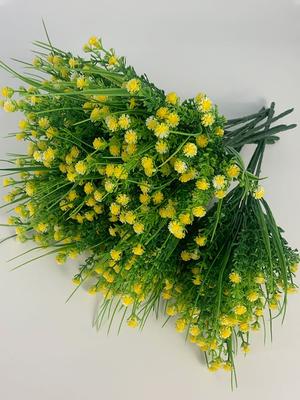 10 Pcs Plastic Flower Baby's Breath Water Grass Artificial Flowers UV Resistant Fake Plants Faux for Indoor Outside Plants Porch Window Wedding Decor