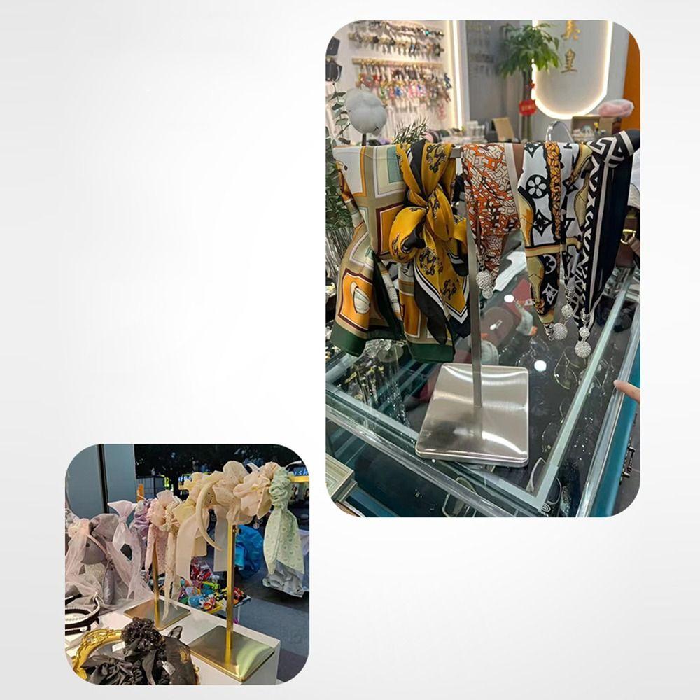 Stojak na torebki ze stali nierdzewnej Złoty Srebrny Regulowana wysokość Uchwyt na portfel Stojak Metalowe podwyższenia do ekspozycji Wieszak na jedwabne szale/opaski na głowę