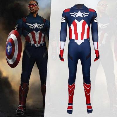 Avengers Captain America 4 Bodysuit Marvel Cosplay Kostyme Herre Rollelek Halloween Antrekk