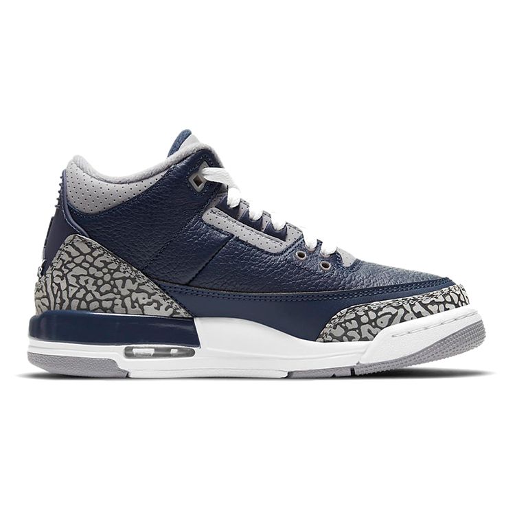 Air Jordan 3 Retro GS Georgetown Kids Sneakers Blue Midnight-Navy Cement-Grey 398614-401