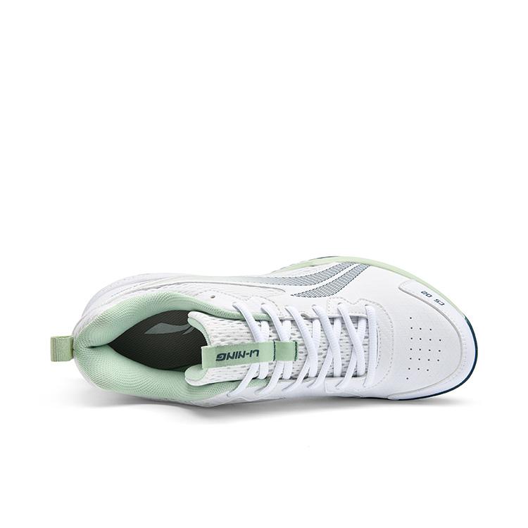 Li Ning Badminton Shoes Unisex Low top Standard White/Cloud Emerald Green AYTU011-3