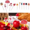6/7/8/10pcs Mini ChristmasCartoon Fruit Fork Animal Farm Dinosaur Children Snack Cake Dessert Pick Toothpick Bento Lunches Party