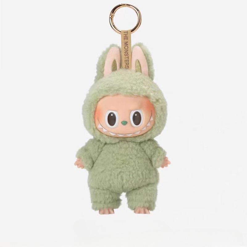 2025 New Cute Cartoon Key Rings PP Cotton Filling Macaroon Figure Plush Toy Soft Vinyl Head Plush Doll Pendant for School Bags Handbags Travel bags