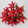 Multi-Headed Faux Lily Silk Flower Bouquets for Indoor Floral Arrangements