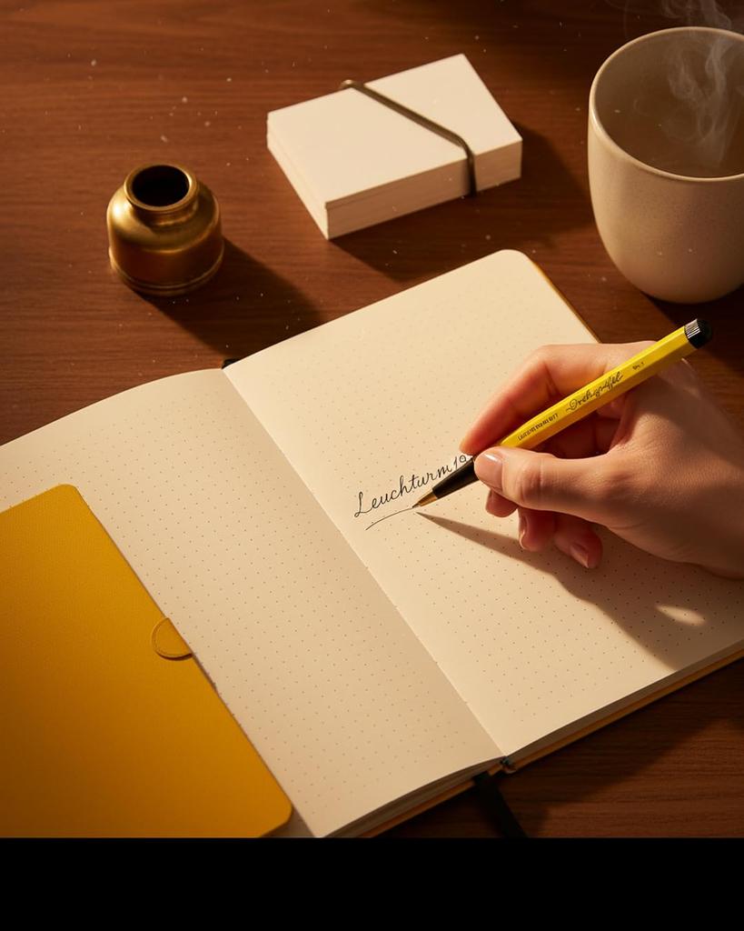 Leuchtturm Oil-Based Ballpoint Pen, 0.5, Dregliful, Bauhaus, Lemon & Black, 366204, Officially Imported