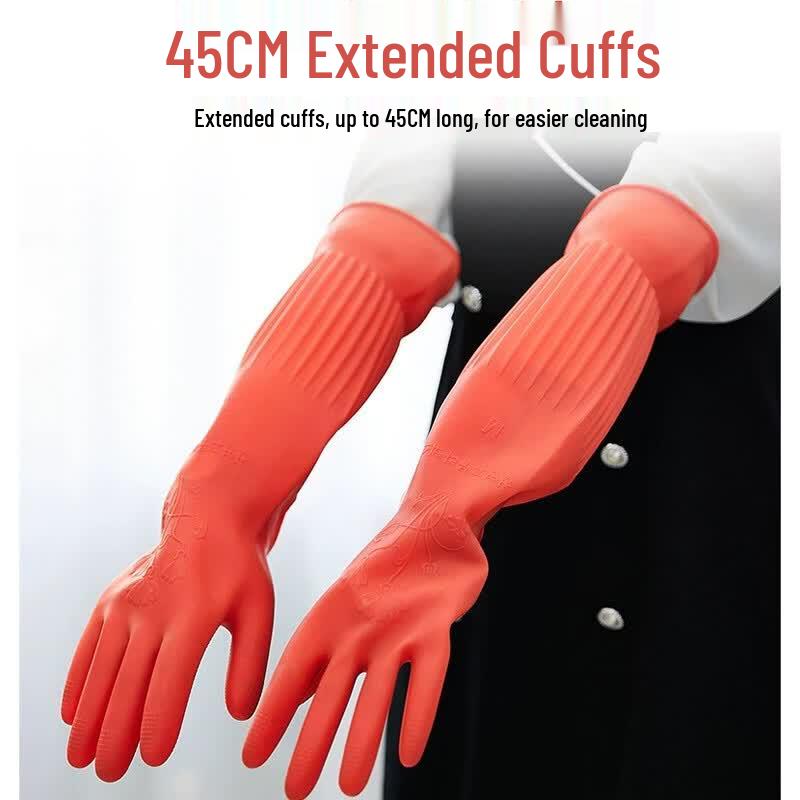 Warrior Extended Thickened Latex Waterproof Cleaning Gloves