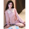 Niche Light Luxury ~ Blooming Rose Pajamas Women's Suit Spring and Autumn Silky Doll Collar Fashion Outer Wear Homewear