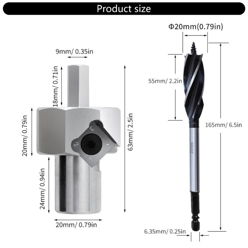Benches Dog Hole Chamfer Reamer Tool Stainless Steel Dog Hole Chamfer Reamer for 20mm Dog Holes Polishing Finish Dog Hole