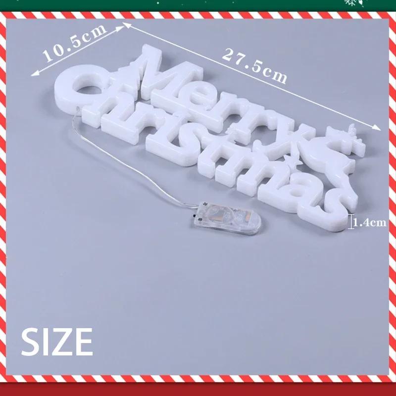 Merry Christmas Led Light Home Window Wall Background Night Light Door Hanging Sign with Lighted Ornament Christmas Decoration
