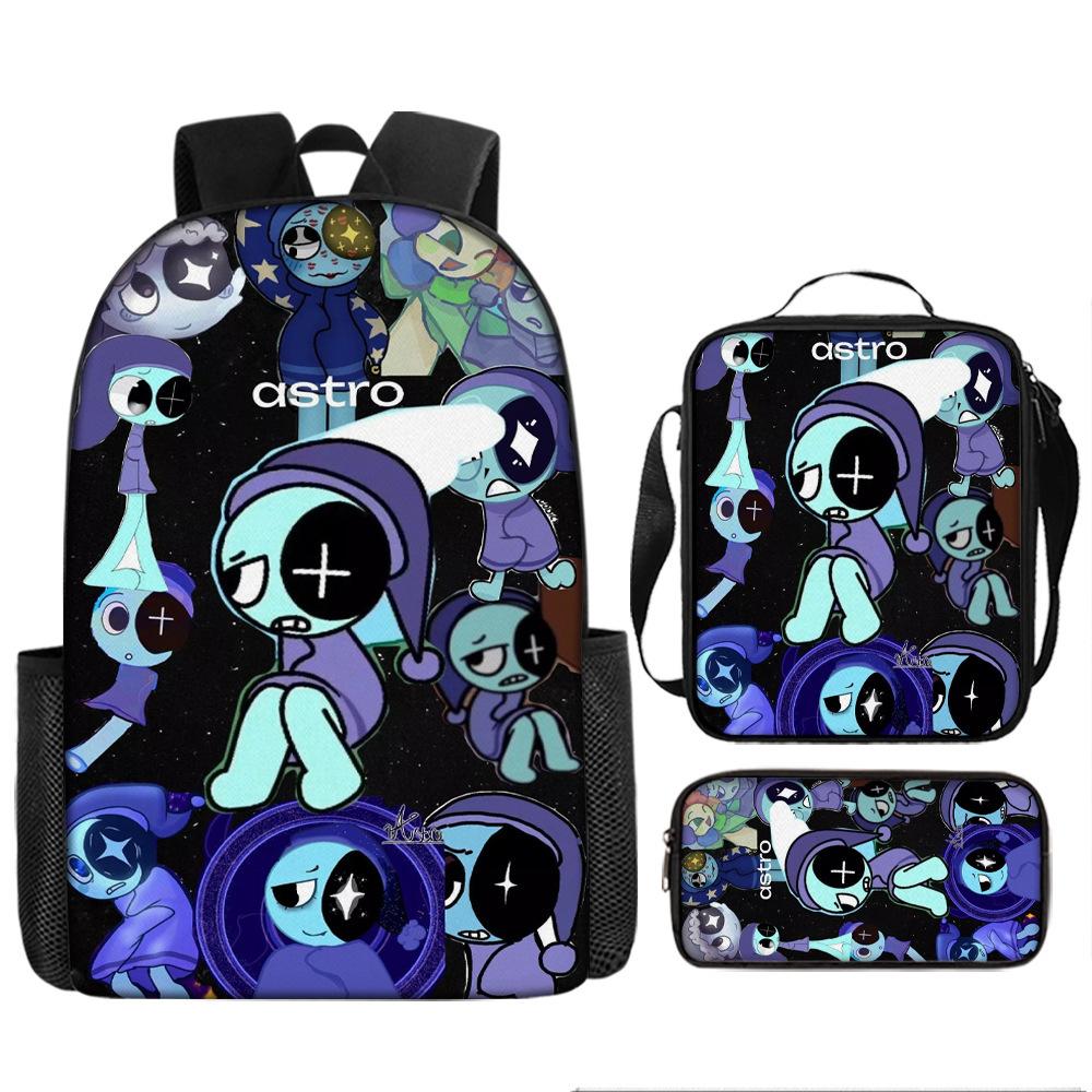 Dandy'S World Student School Bag Dandy'S World Cartoon Cute Backpack Three-Piece Set Satchel Bag Pencil Case
