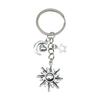 Silver Sun & Moon Stars Pendant Keychain: High-End Shoulder Bag Ornament