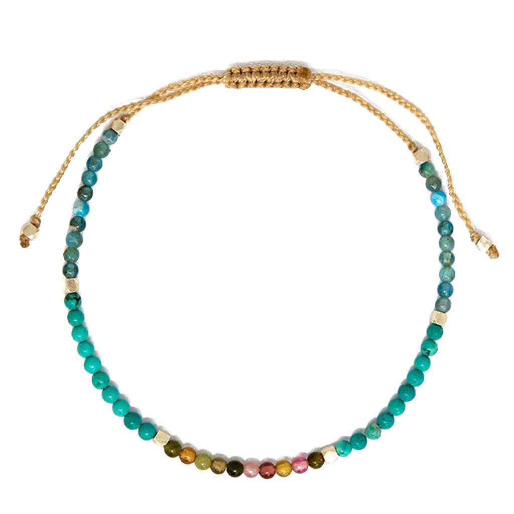 7 Chakra Beads Bracelet Natural Stone Braided Rope Healing Balance Bracelet Bangles with 2mm Beads Handchain for Women