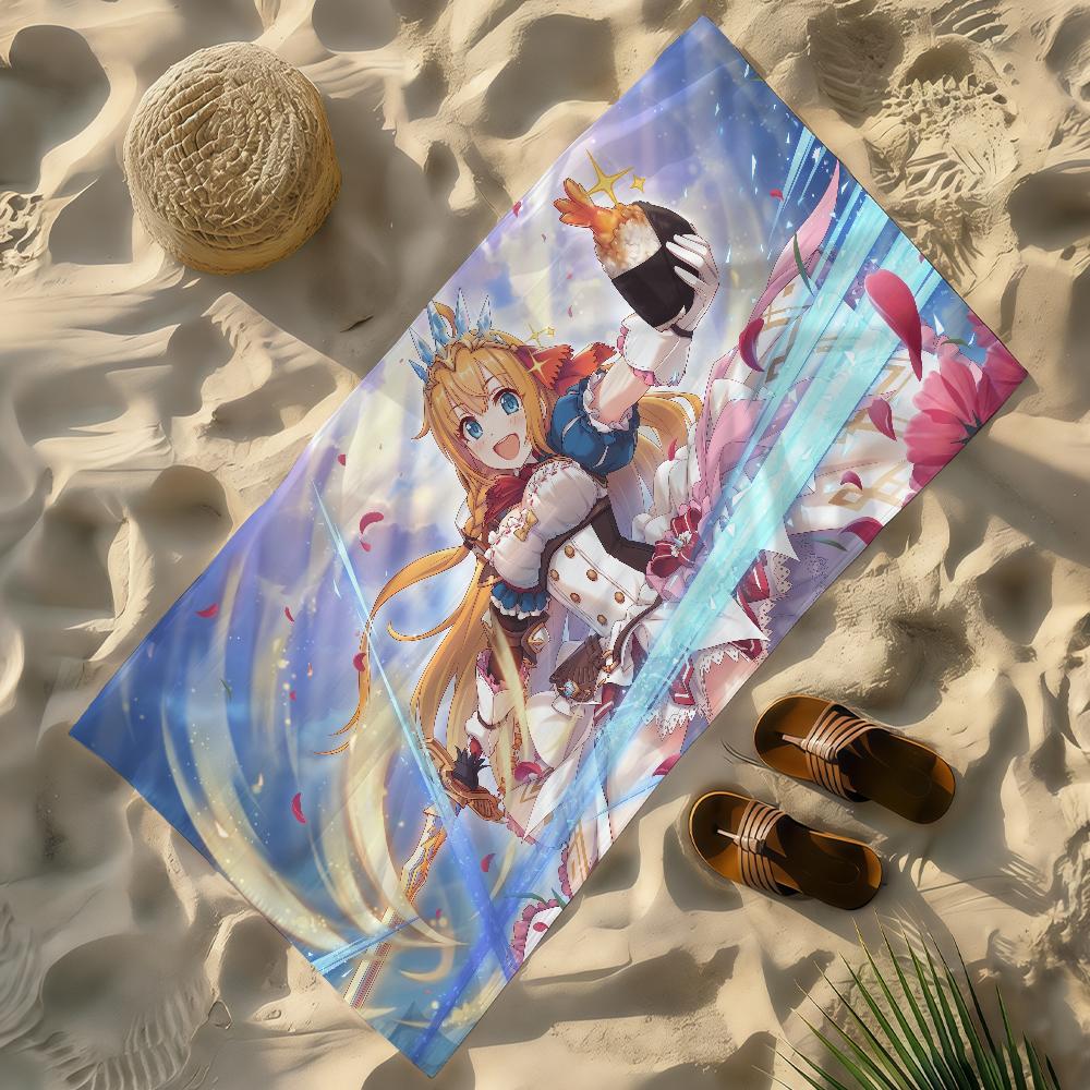 Game P-Princess Connect-S Towel Soft Lightweight Anti-Sand Large Beach Towel Quick-Drying Bath Sports Family