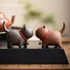 Chinese Purple Clay Tea Pet Good Luck Cat Statue Ornaments Tea Figurine Decoration Handmade Sculpture Crafts Tea Set Decors
