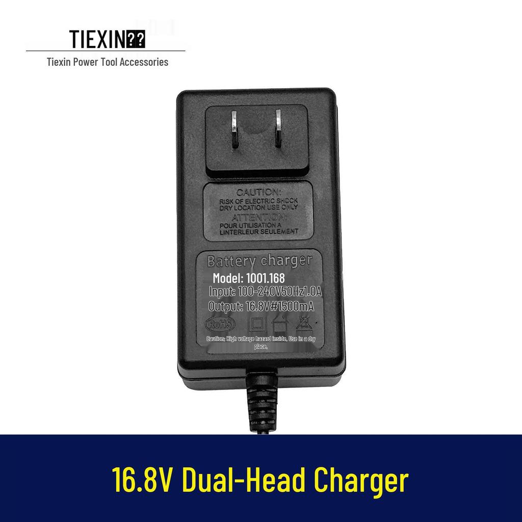 16.8V Dual-Head Charger for Lithium Battery Drills, Model 08170