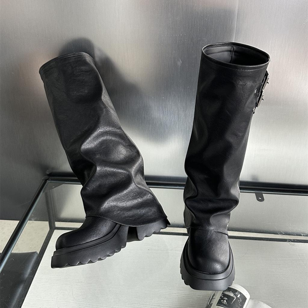 2025 new autumn and winter British Martin boots women's platform short boots small trouser boots stacking boots