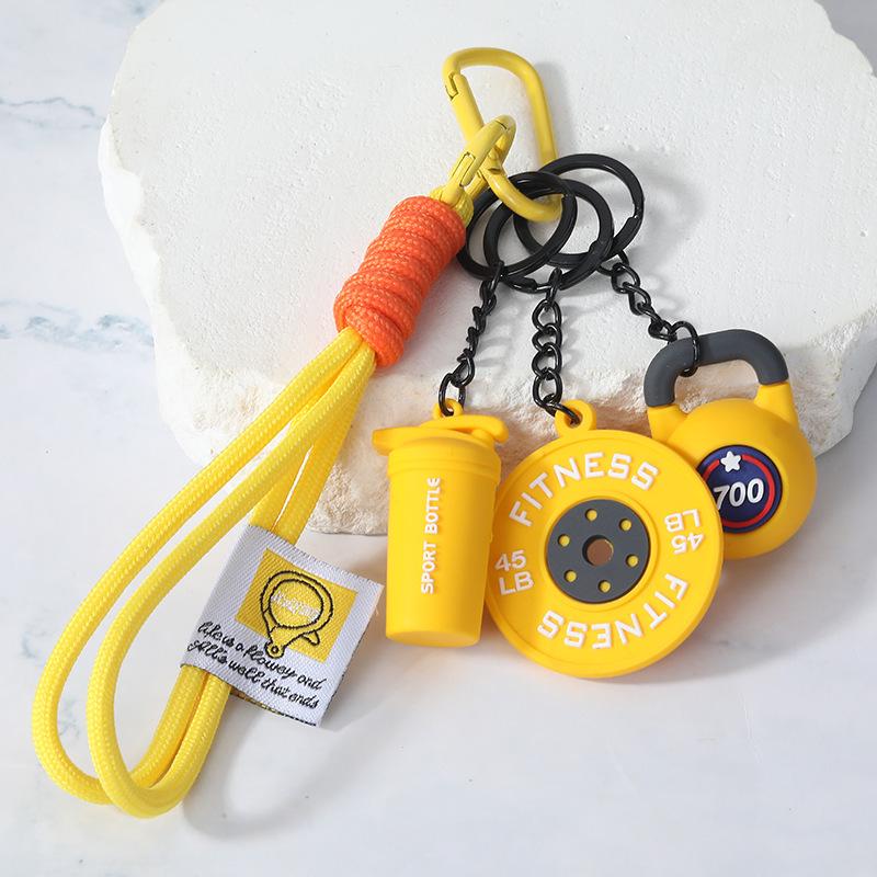 Creative DIY Mini Fitness Keychain: Detachable Dumbbell Pendant for Backpacks & Couples