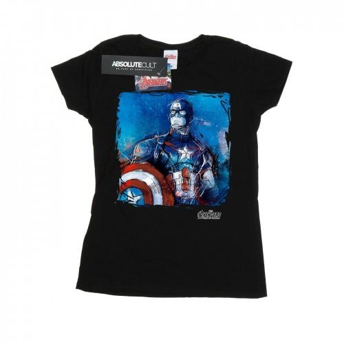 

Marvel Womens/Ladies Captain America Art Cotton T-Shirt XXL білий