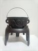 Handmade Cast Iron Geometric Tripod Pot: Retro Ornaments & Ritual Decor