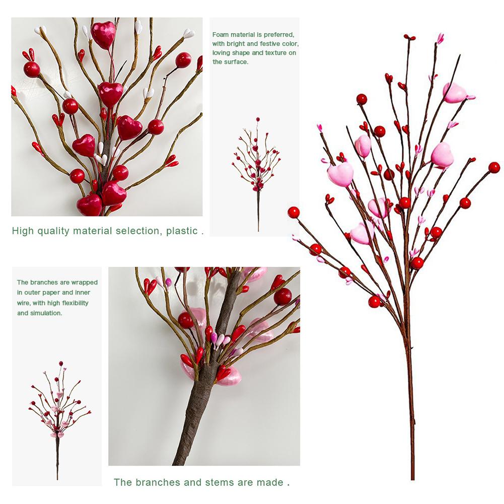 Artificial Berries Flower Stems Reusable Floral Arrangement Decor For Home Decoraton