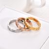 Temperament Premium Square Single Diamond Titanium Steel Ring Female Couple Ring