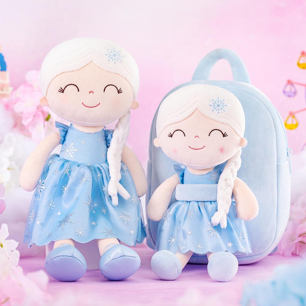 9palcové plyšové batohy Princess Dolls Batoh Baby Girls PurPle Frist narozeninový dárek pro malé holčičky