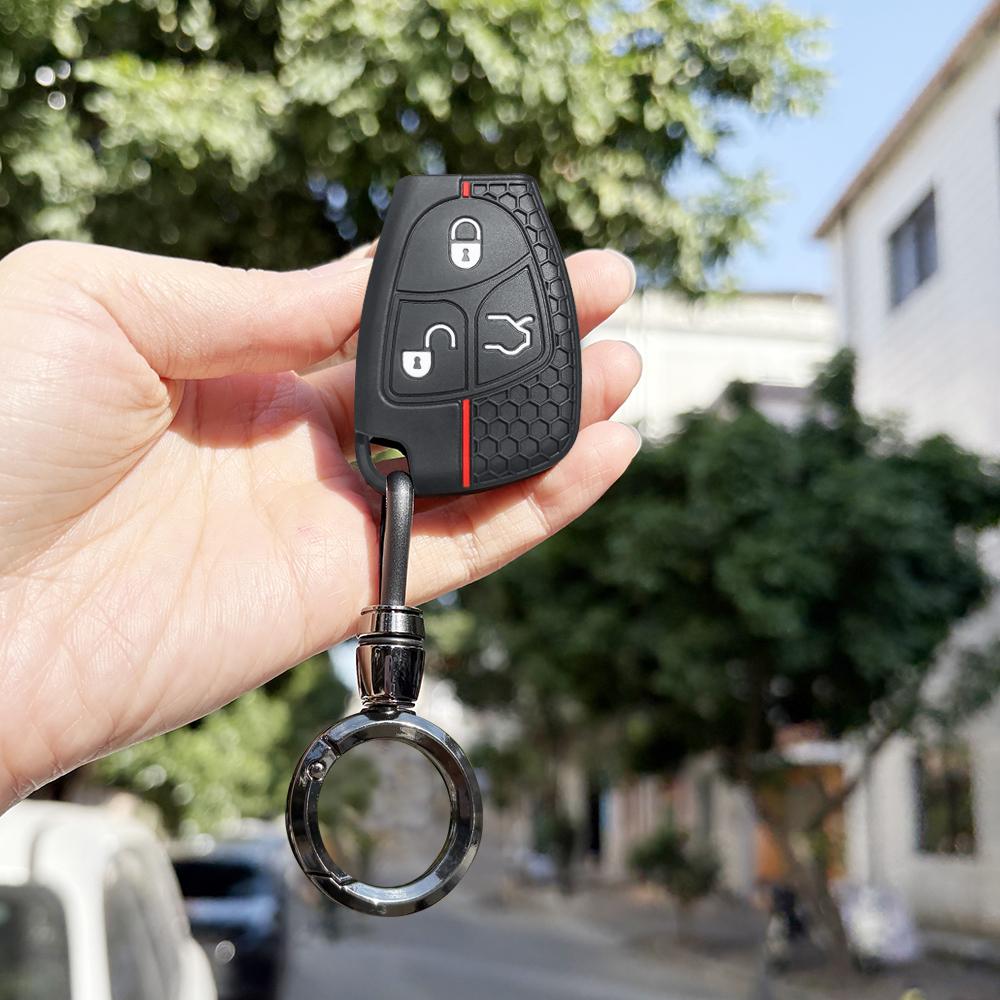 Keychain Key Case For Mercedes Benz V180 C B E R Class Gl Cls Clk W211 E200K W202 W210 Clk 230K C240 Car Remote Key Cover Caps