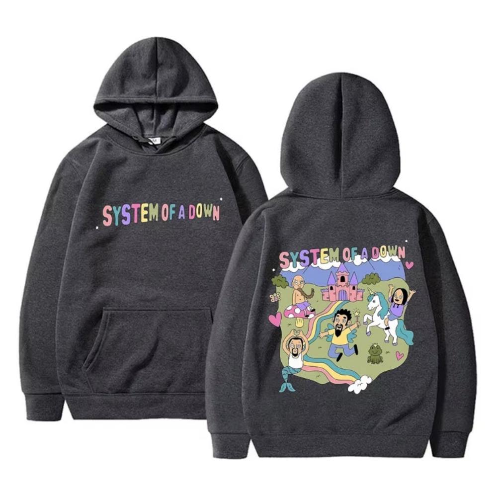 

Vintage System of A Down Hoodie Men Women High Quality Hoodies Top Male Rock Music Band Cartoon Graphic Sweatshirt XL