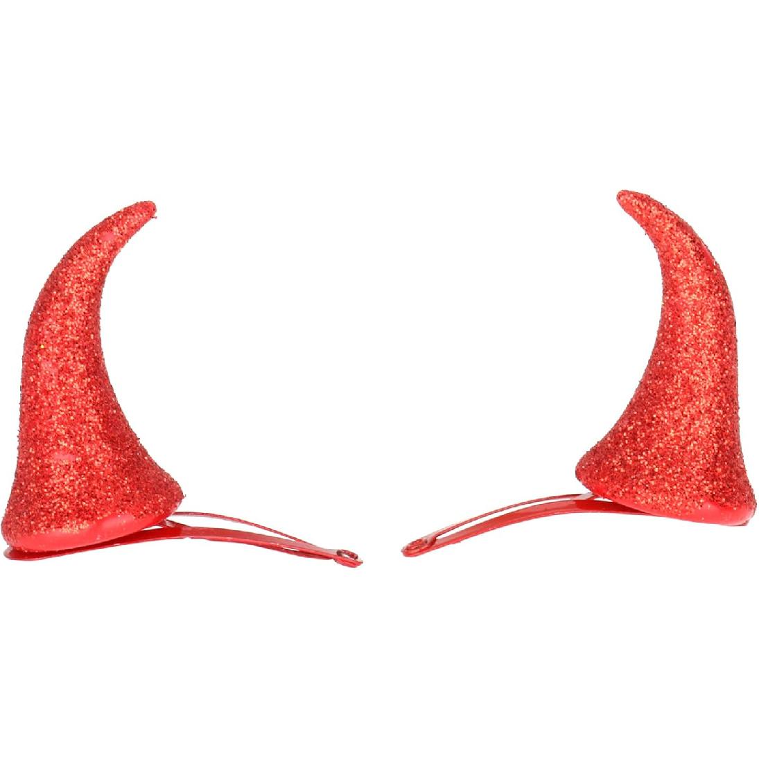 Блестящие красные рожки дьявола, заколки для волос и набор трезубца дьявола для костюма дьявола на Хэллоуин