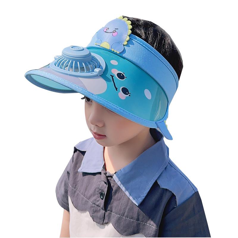 Sonnenvisier-Hüte mit Ventilator USB-Aufladung Jungen Mädchen Kappen Große Fläche UV-Schutz Kappen für Kinder Verstellbare Elastische Schnalle ST1071