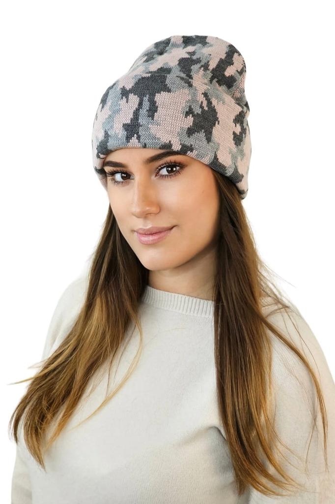 Ventura Winter Camo Beanie Pink
