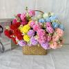 Faux Flower Basket With Prosperity Theme For Event Wedding And Home Decor
