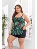 2025 European-American Women's Plus Size Halter Bikini with Skirt and Split Swimsuit