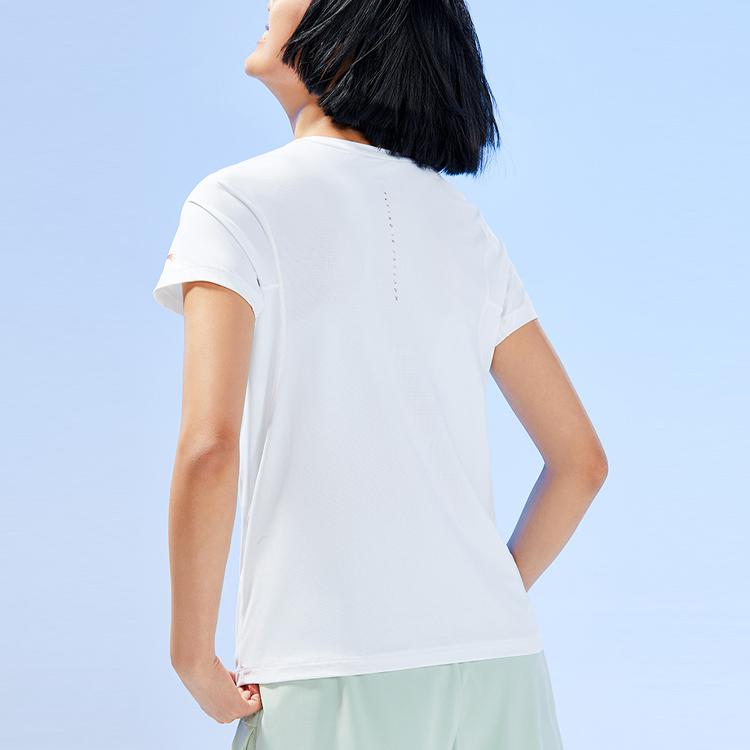 Anta Comprehensive Training Series Logo Letter Pullover Short Sleeve T-Shirt Women Tops Pure-White 162327158-3