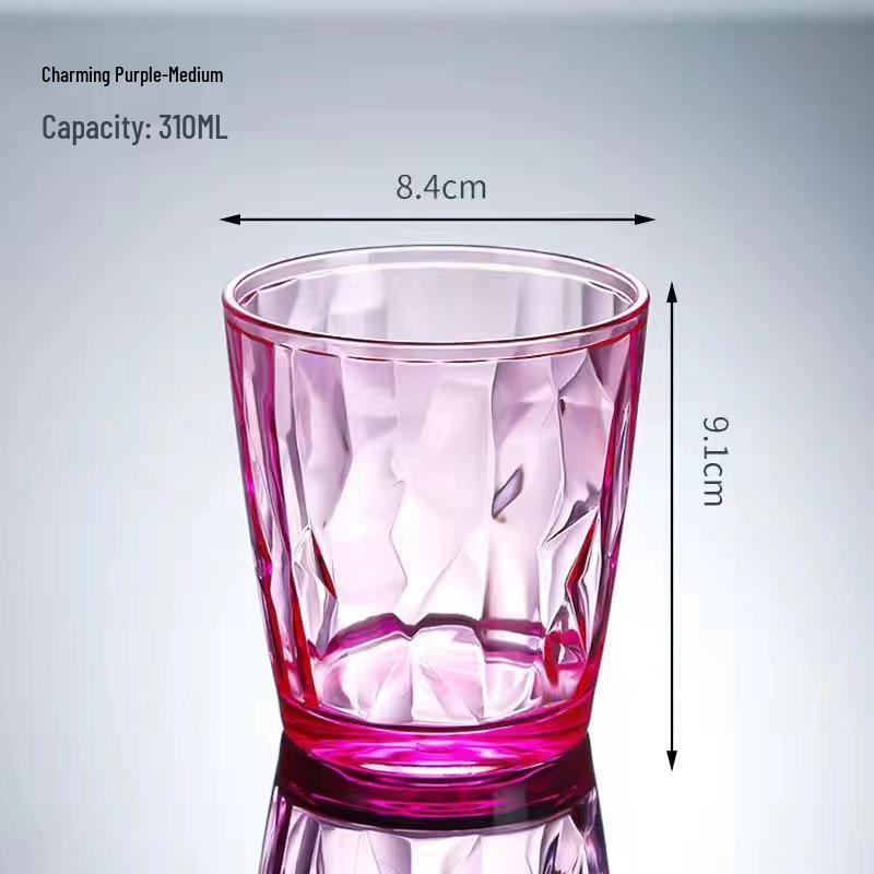 Kolorowy, odporny na upadki, akrylowy kubek plastikowy do użytku domowego, hotelowego lub restauracyjnego - idealny do płynu do płukania ust, piwa, herbaty lub soku.