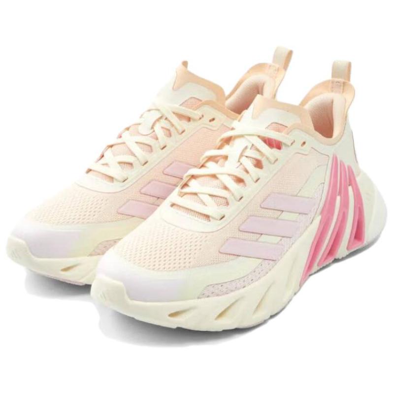 adidas Cushioning Abrasion Resistant Breathable Low Top Running Shoes Unisex White Pink Sneakers IH6032