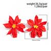Übertriebene Acryl Rote Dreidimensionale Große Blumenohrringe Geeignet für Meer, Urlaub, Reise Süßer Stil Urlaubs Blütenblatt-Ohrringe